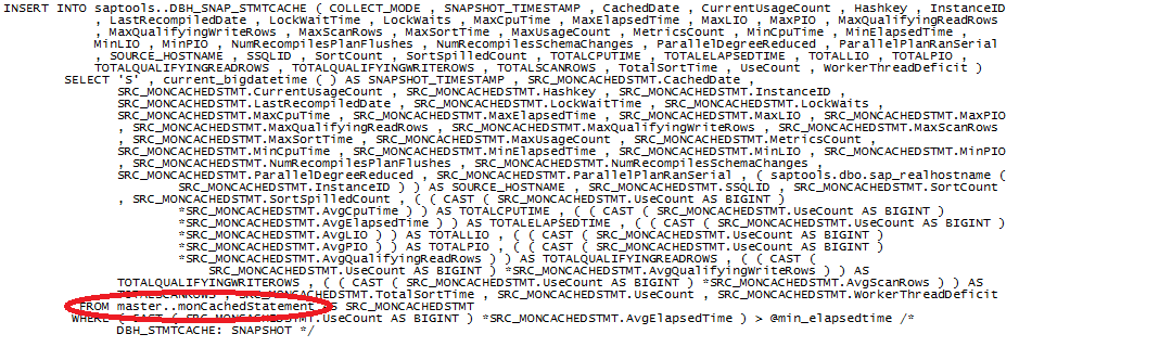 Store procedure code screenshot